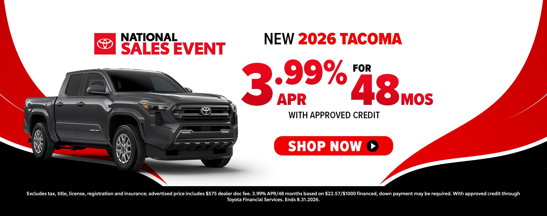 New 2026 Tacoma offers near Williamstown, WV 