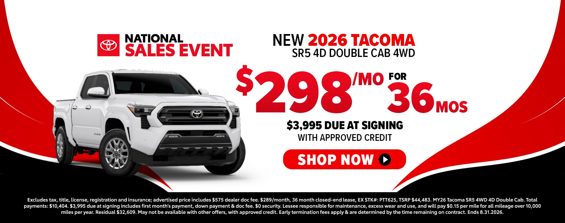 New 2026 Tacoma SR5 offers in Parkersburg, WV