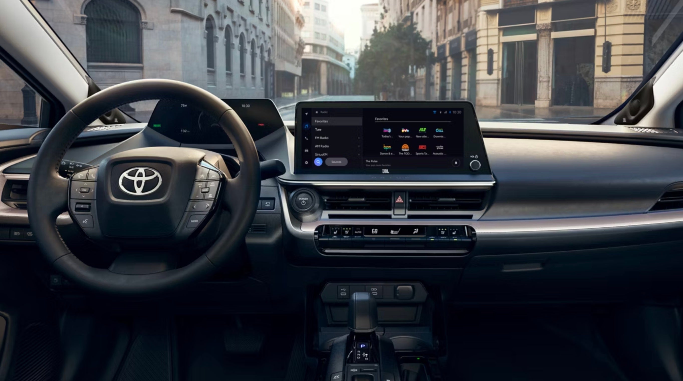 Front interior of new 2026 Toyota Prius near Newport, WV